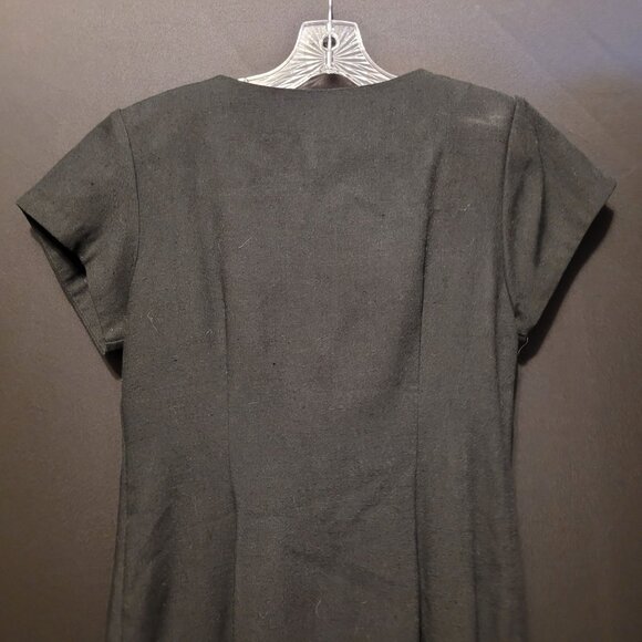 Vintage 80s Dress Black Large Rainbow Buttons Peri Petites Med Button Down - Picture 7 of 9